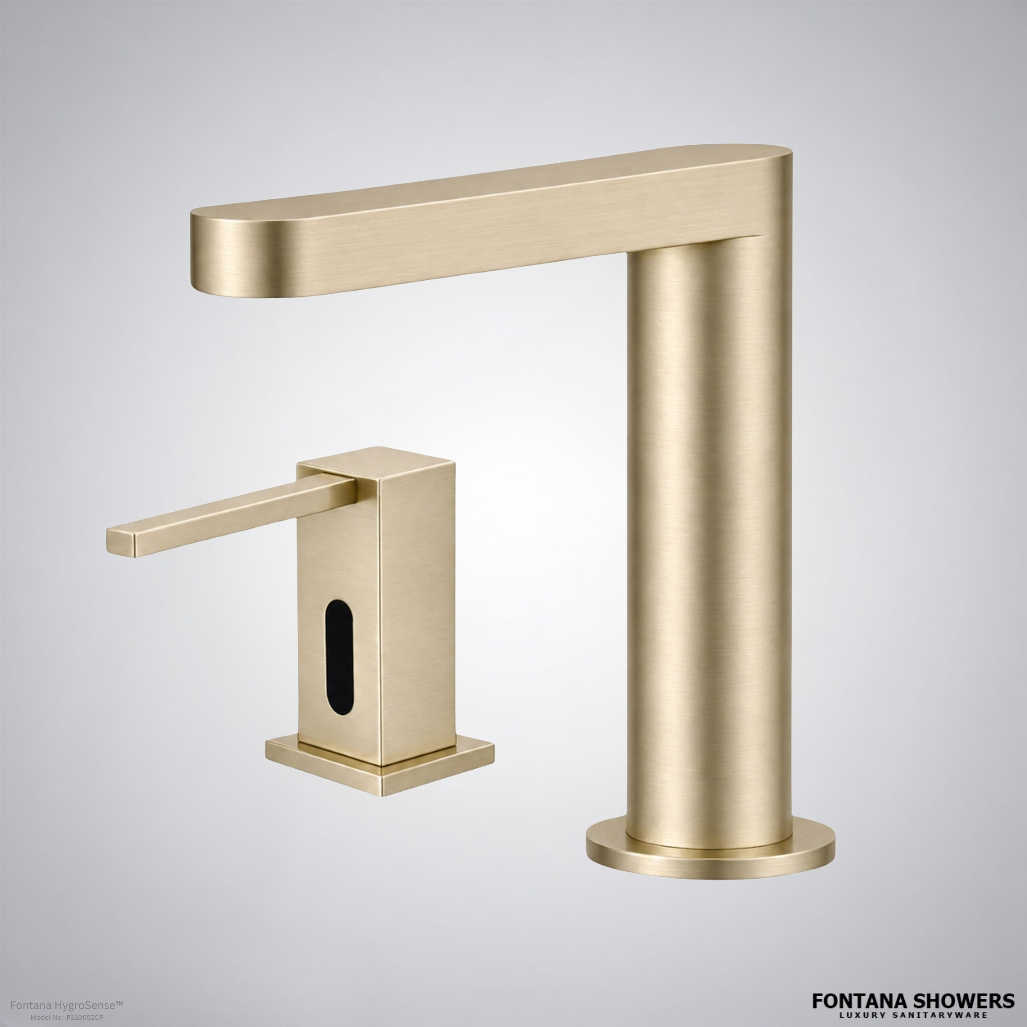 Fontana HygroSense Edition Champagne Touchless Faucet with Automatic Foam Soap Dispenser